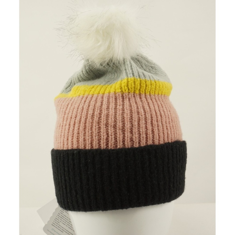 Beanie Striped SAVE THE OCEAN Gray White Tie Dye Recycled Plastic New With Tags